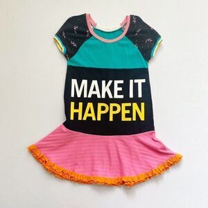 CourtneyCourtney Short Sleeve Pink Girls Dress 5/6 Twirl Skirt Upcycled Handmade